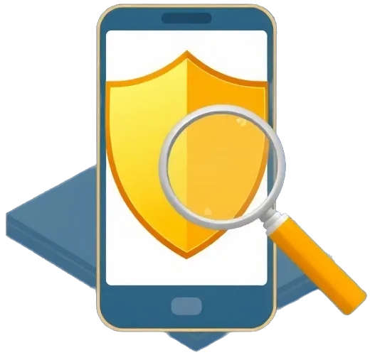 Technician scanning a smartphone for spyware